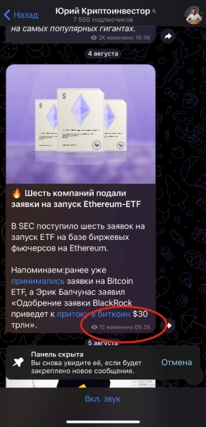 Юрий Криптоинвестор в Телеграме: обзор обучения и заработка на крипте от @yuriiinvest