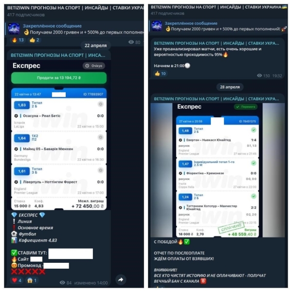 ULTRABET («УльтраБет»), или «BetiziWIN Прогнозы на Спорт» — обзор канала каппера в Телеграмм, отзывы